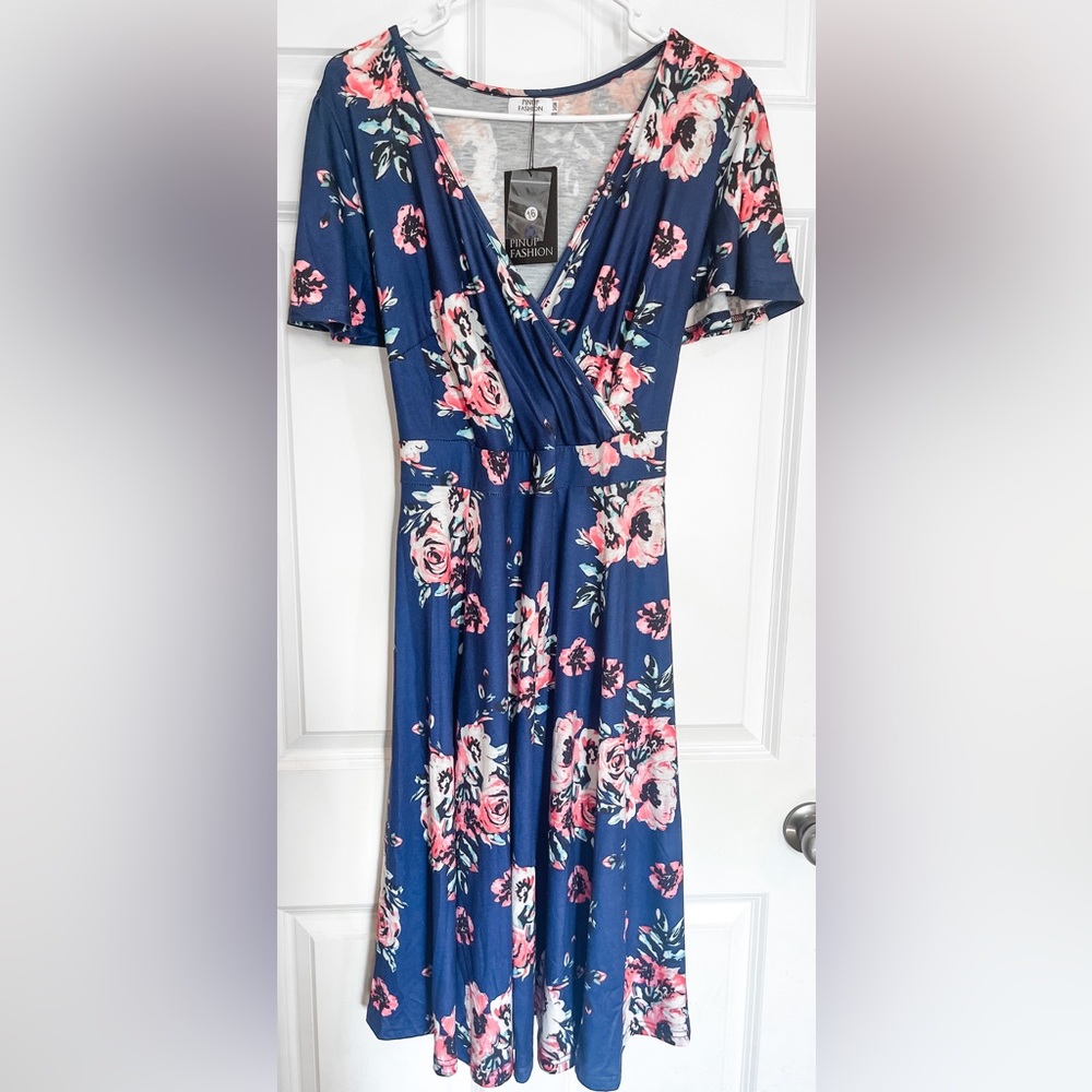 Blue floral dress
